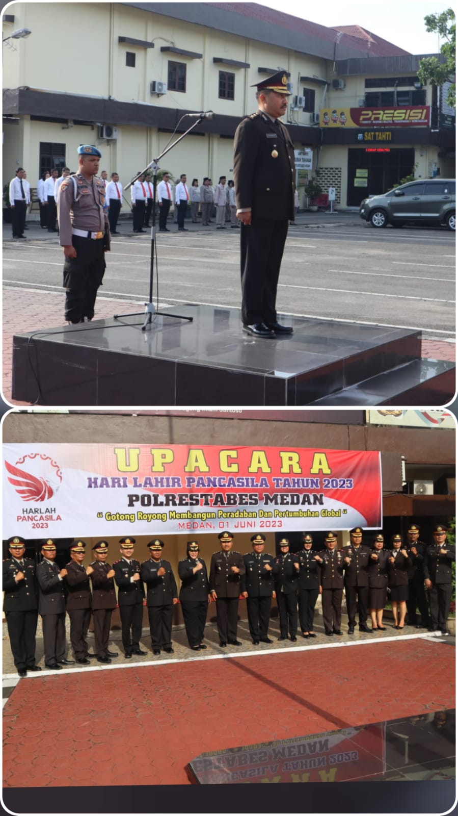 Kasat Binmas Wakili Kapolrestabes Medan Pimpin Upacara Hari Lahir Pancasila