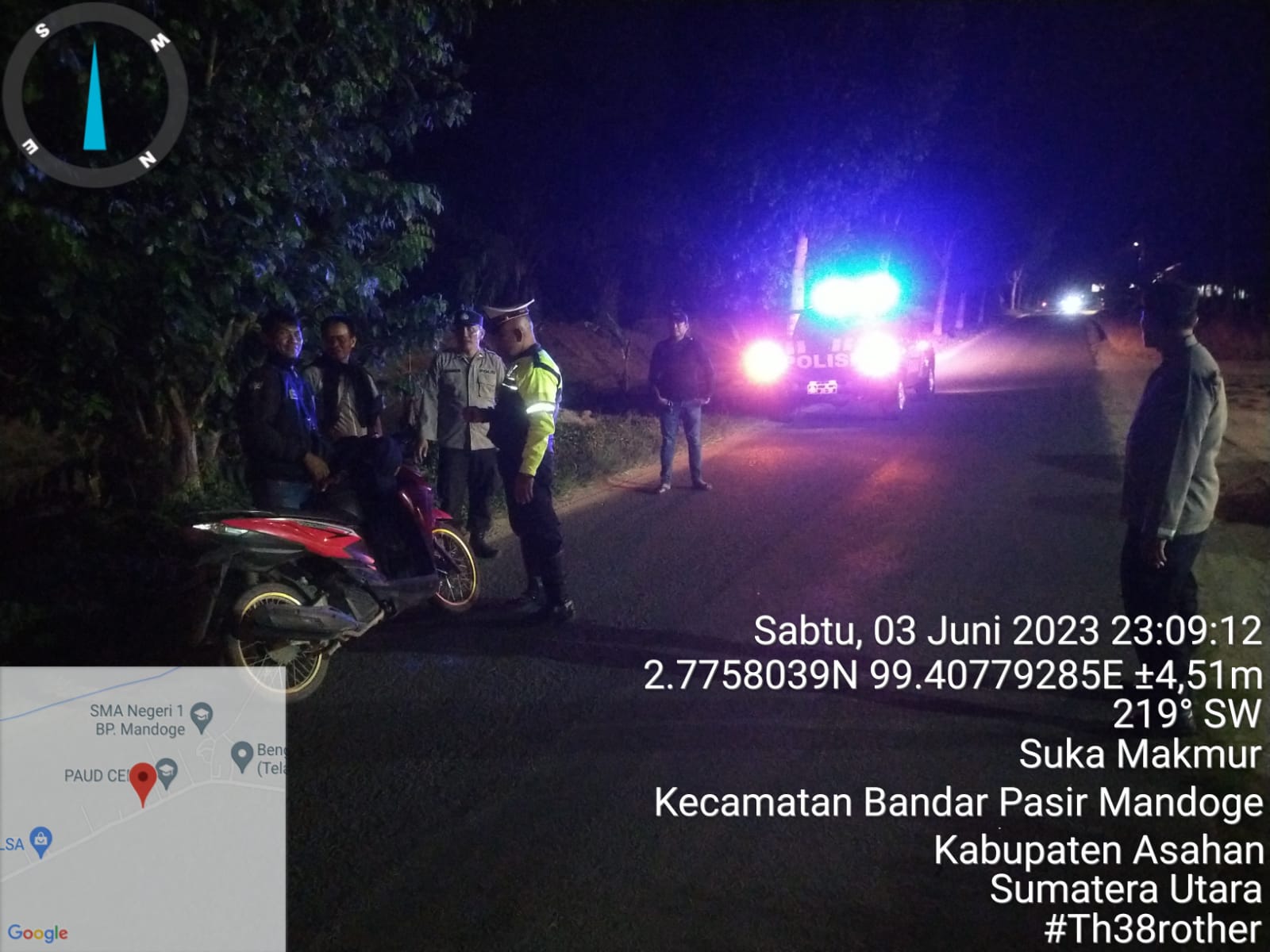 Personel Polsek Bandar Pasir Mandoge Gelar Patroli Skala Besar