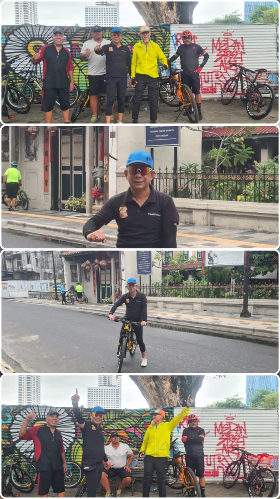 Jaga Kesehatan, Pewarta Polrestabes Medan, Nazir Mesjid dan Mantan Pegawai PUD Pasar Medan Gowes Bersama