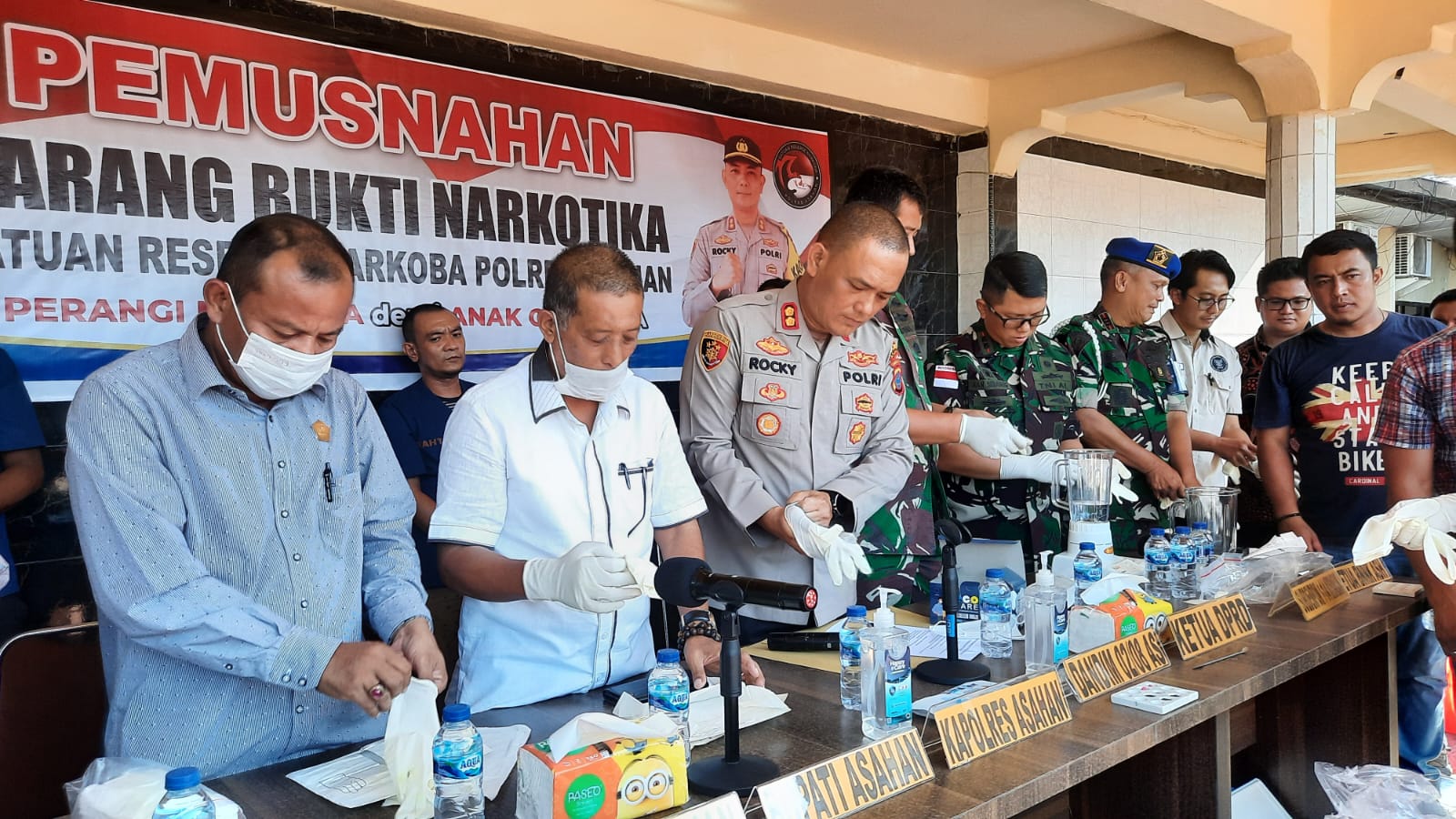 Kapolres Asahan AKBP Rocky H Marpaung Pimpin Pemusnahan Barang Bukti Narkoba, Asisten Pemerintahan dan Kesejahteraan Rakyat Hadir