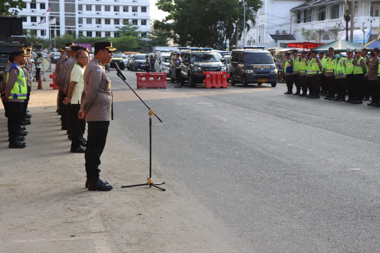 Pimpin Apel Pengamanan Takbiran Idul Adha, Ini Pesan Waka Polrestabes Medan
