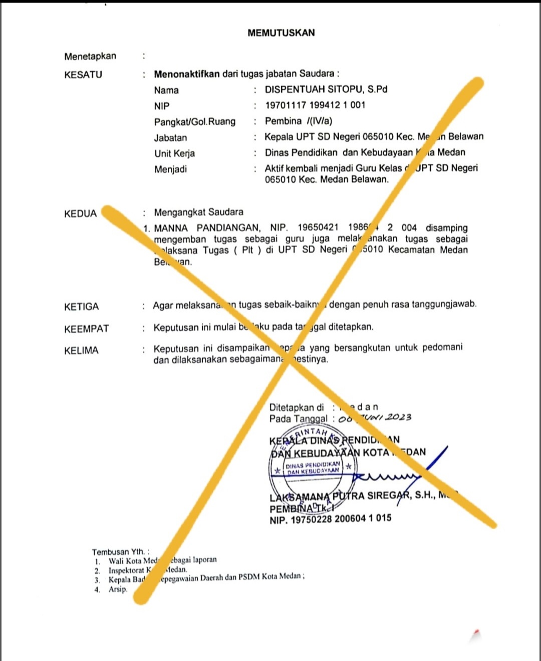 3 Kepsek SD Dicopot dan Diperlakukan Layaknya Tersangka Korupsi, Sulaiman : Masih Memeriksa Ketiga Kepsek
