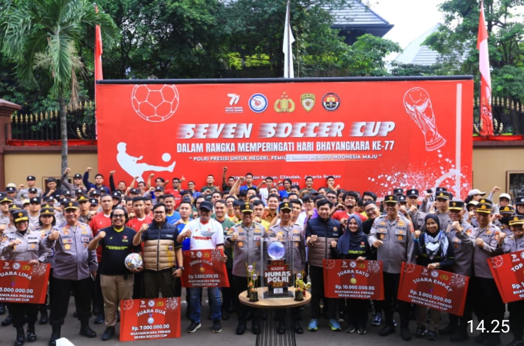 Wujudkan Pemilu Damai 2024, Polri Bersama Wartawan Gelar Bhayangkara Presisi Seven Soccer Cup