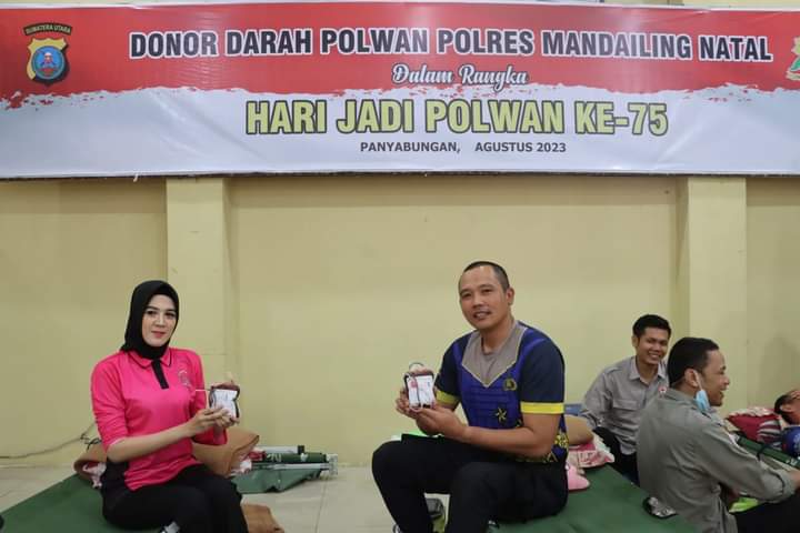 Polres Madina Gelar Donor Darah, AKBP Reza CAS : Bakti Sosial sambut Hut Polwan ke 75
