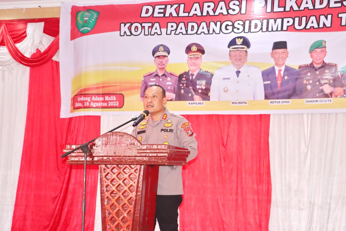 Kapolres Padangsidimpuan Hadiri Deklarasi Pilkades Damai 2023: Semoga Pelaksanaan Pilkades Nanti Tetap Kondusif