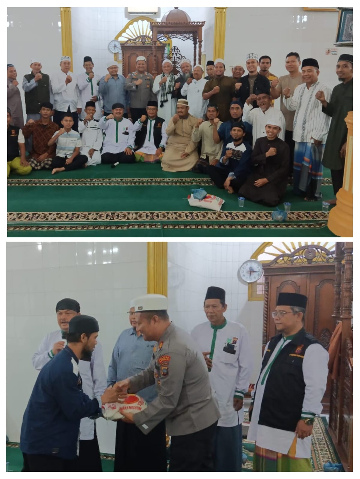 Kasat Reskrim Polres Asahan AKP Rianto Melaksanakan Jumat Subuh Curhat di Masjid H Kasim