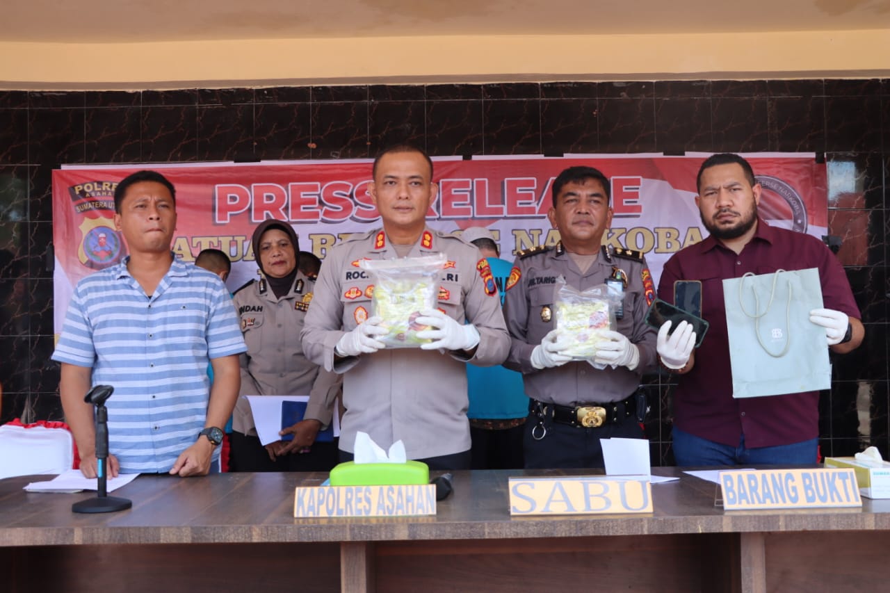 Polres Asahan Meringkus 4 Pengedar Sabu 2 Kg, AKBP H Rocky :  Pelaku Terancam Hukuman Mati