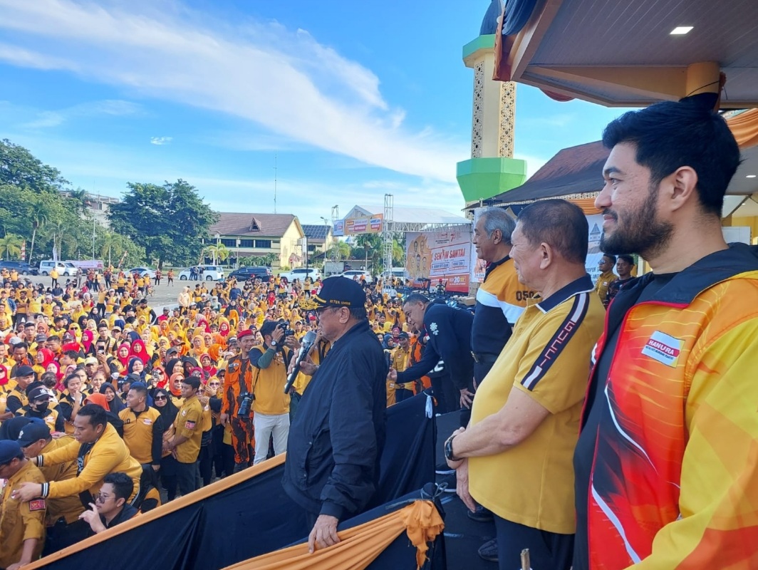 Ribuan Massa Hanura Senam Pagi Bersama Ketum DPP Hanura Osman Sapta Odang, OSO : Halo Medan, Hanura Harus Menang Pemilu 2024