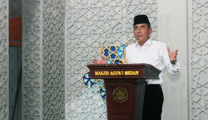 Mulai Digunakan untuk Ibadah, Gubernur Edy Rahmayadi Tandatangani Prasasti Masjid Agung Medan