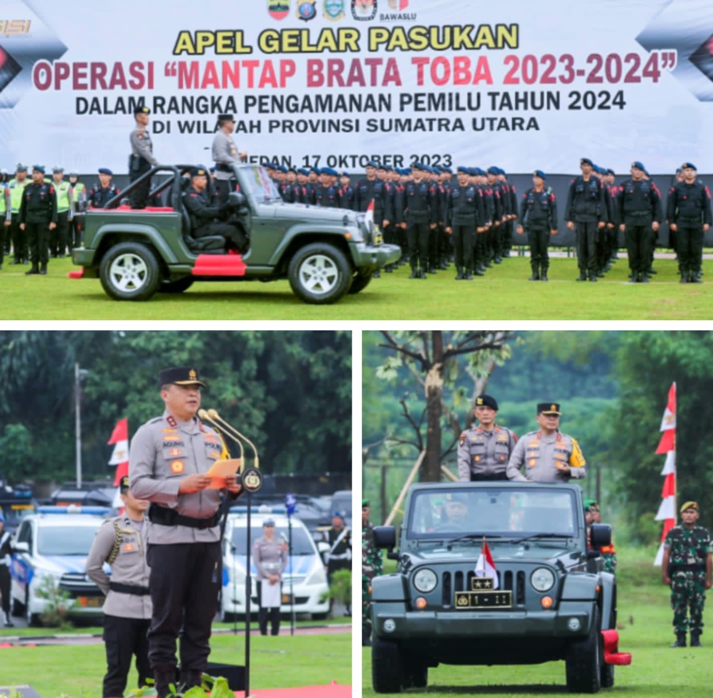 Di Bawah Guyuran Hujan, Kapolda Sumut Pimpin Gelar Pasukan Ops Mantap Brata 2023-2024