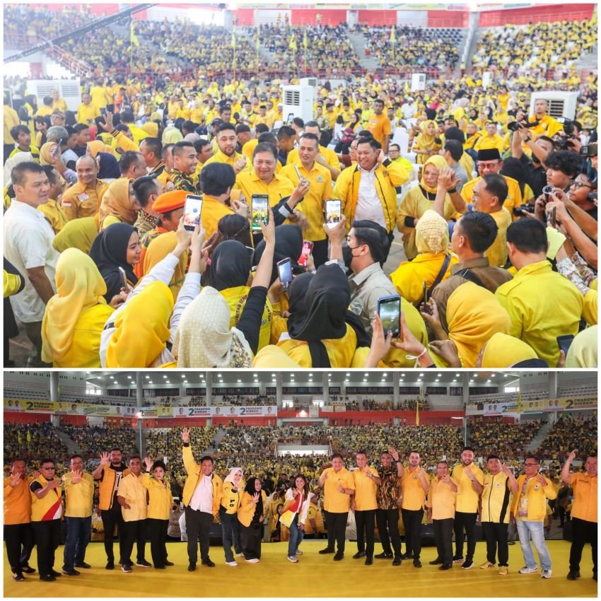 Bersama 10.000 Masyarakat Hadiri Kumpul Rakyat Golkar, Ijeck-Airlangga Menangkan Prabowo Satu Putaran