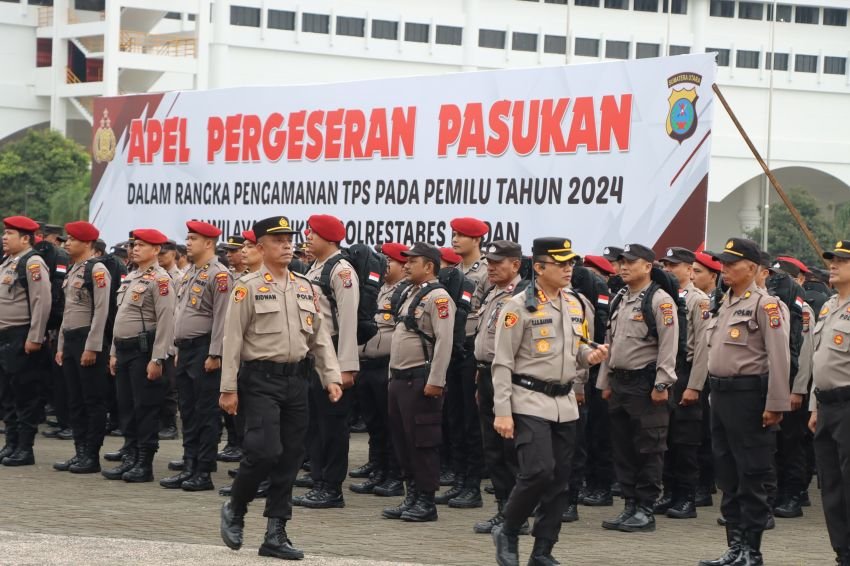 Kapolrestabes Medan Lepas 1.132 Personel PAM TPS Pemilu 2024