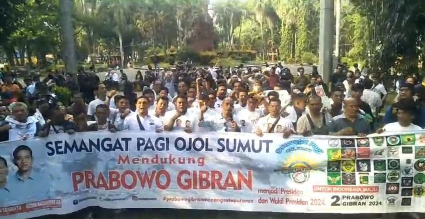 Garda Ojol Sumut Dukung Menangkan Prabowo-Gibran Satu Putaran