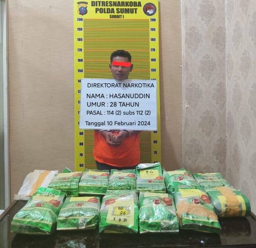 Sabu 13 Kg Digotong Pakai Kereta, Ditangkap Poldasu