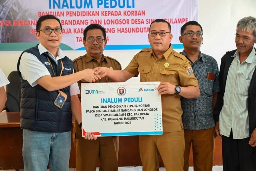 Inalum Peduli, Bantu Pendidikan Korban Bencana Banjir Bandang dan Longsor Humbahas