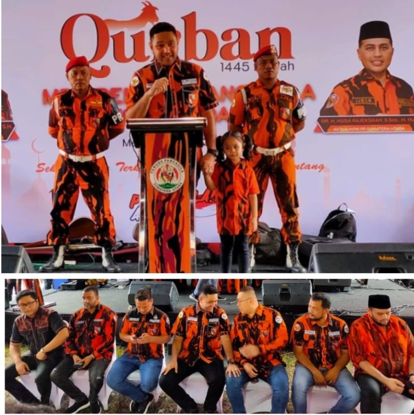 MPC PP Kota Medan Sembelih 12 Ekor Hewan Qurban dan Tepung Tawar 7 Anggota DPRD Kader PP