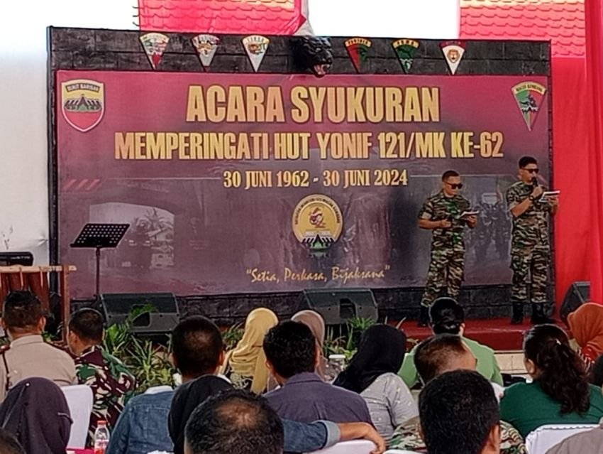 HUT Yonif 121 Macan Kumbang Ke 62 Meriah Bersama Seluruh Keluarga Besar MK Dan Seluruh Undangan