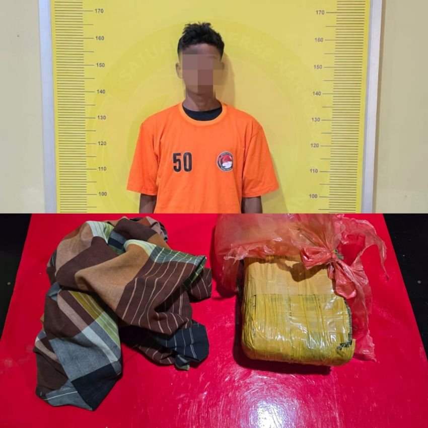 Pelaku Pencuri Sepeda Motor di Serahkan Warga ke Polisi, Ganja Kering Turut Diamankan