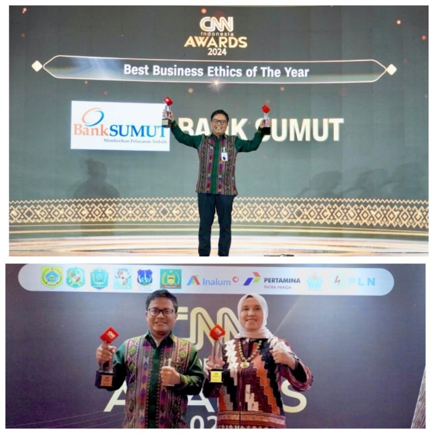 Bank Sumut Borong 2 Penghargaan di CNN Indonesia Awards 2024