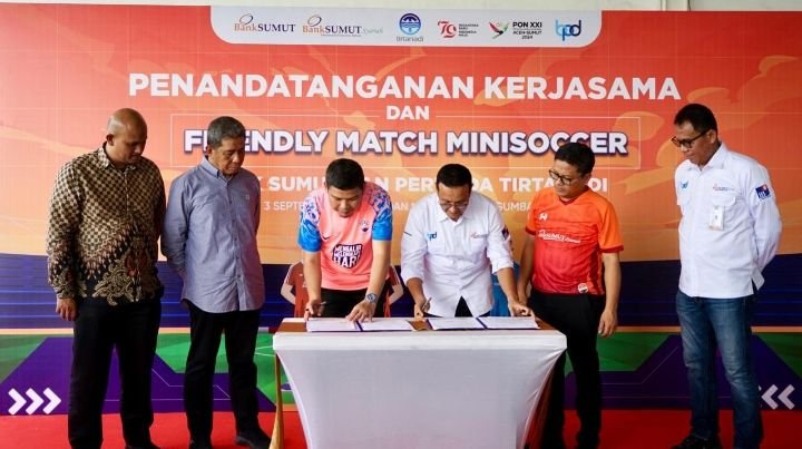 Bank Sumut dan Perumda Tirtanadi Perkuat Sinergi, Tandatangani Perjanjian Kerjasama dan Gelar Friendly Match Minisoccer