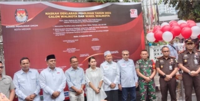 KPU Medan Deklarasikan Kampanye Damai di Pilkada 2024