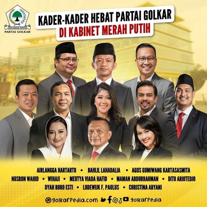 Kader-Kader Hebat Partai Golkar Mengisi Posisi Strategis dalam Kabinet Merah Putih