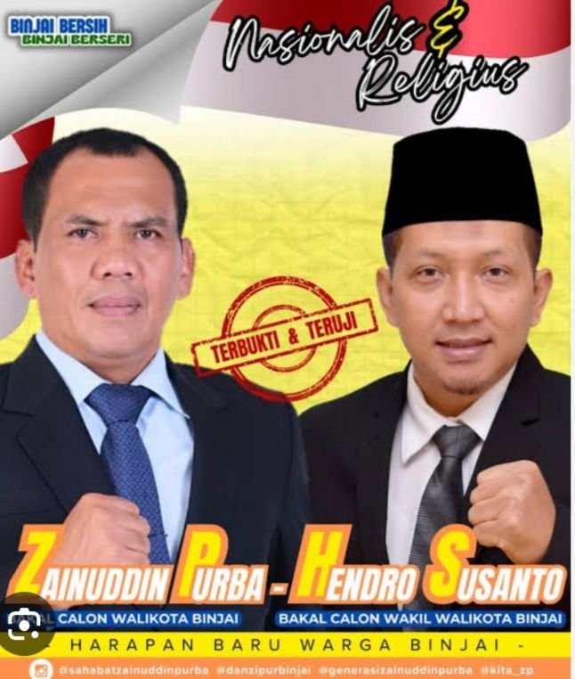 Zainuddin Dan Hendro Pasangan Walikota/Wakil Walikota Binjai Untuk Mewujudkan Masyarakat Sejahtera