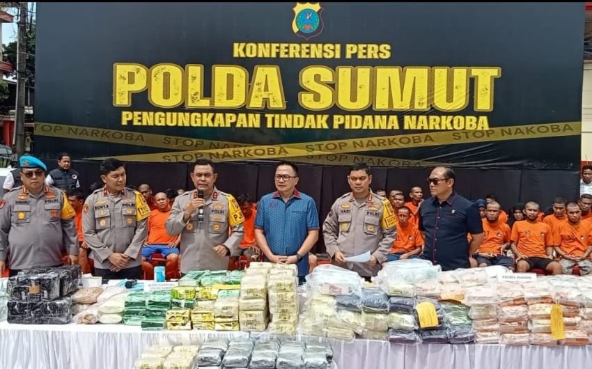 Poldasu Tangkap 838 Pelaku Narkoba di Sumut Dengan 396, 63 Kg Sabu, 62.929 Butir Ekstasi, 1,56 Kg Kokain Disita