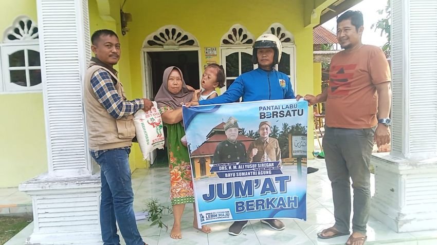 Relawan Pantai Labu Bersatu Yusuf-Bayu Berbagi Kasih Salurkan Sembako ke Keluarga Anak Berkebutuhan Khusus