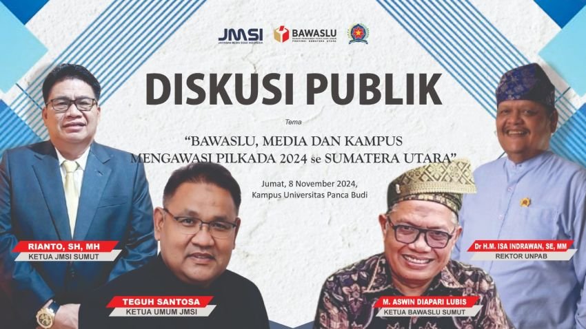 JMSI Sumut Gelar Diskusi Publik Bahas Pengawasan Pilkada 2024