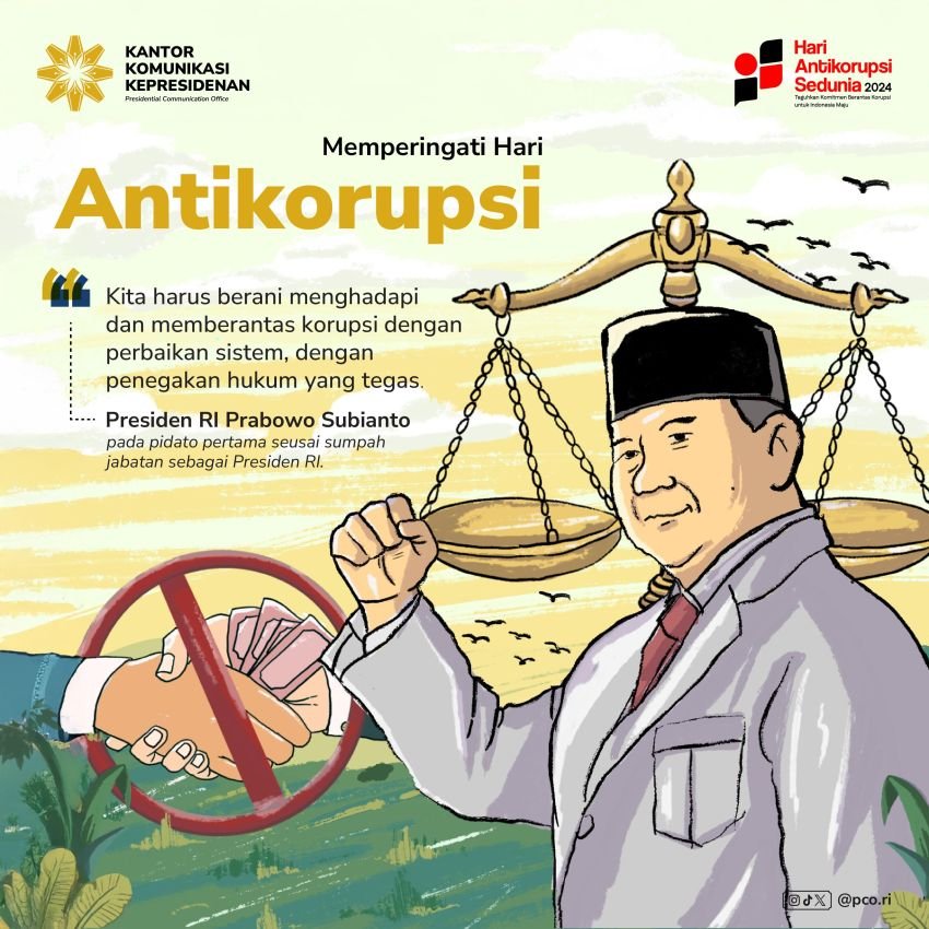 Peringatan Hari Anti Korupsi Sedunia, Presiden Prabowo Subianto Serukan Penguatan Integritas dan Keadilan