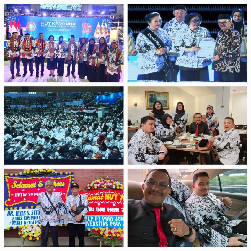 Pengurus PGRI Sumut Hadiri Puncak Peringatan HUT ke-79 PGRI dan HGN 2024.