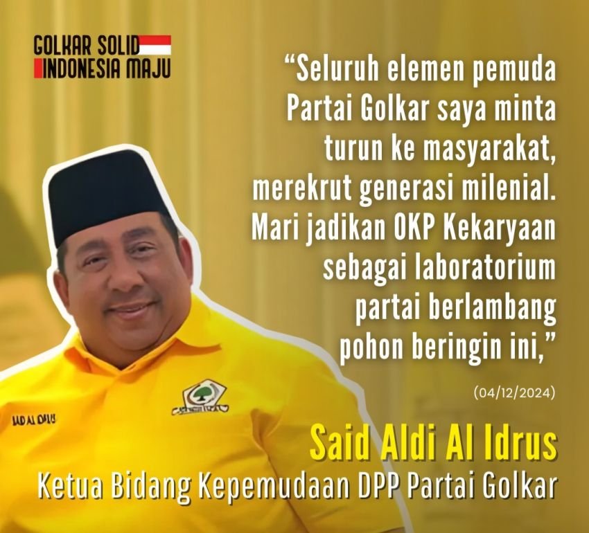 Said Aldi Al Idrus Ajak Pemuda Golkar Merekrut Generasi Milenial