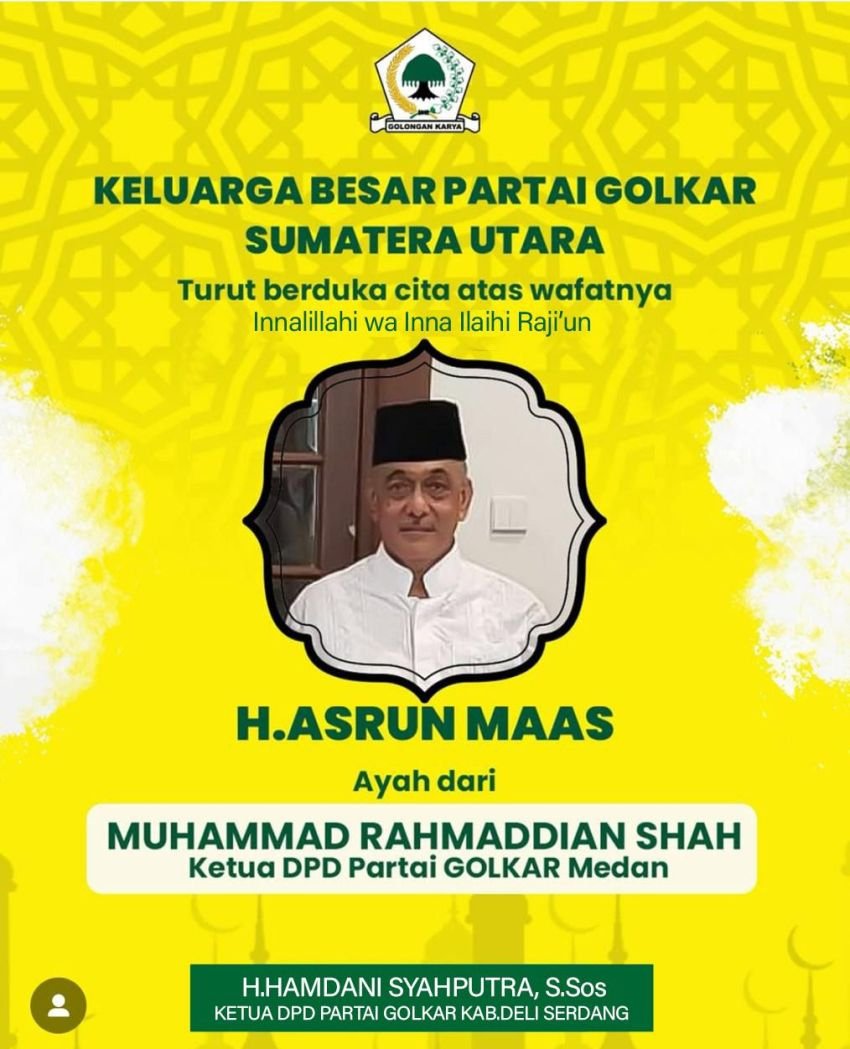 Duka Mendalam, H. Asrun Maas Ayahanda Ketua MPC Pemuda Pancasila Kota Medan Wafat