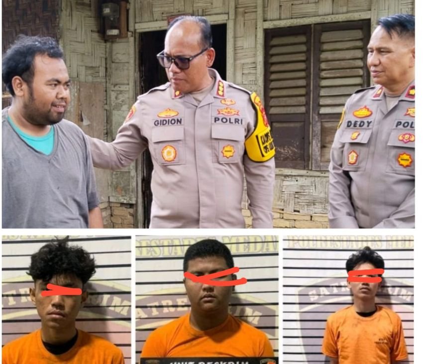 3 Bandit Jalanan Alias Begal di Jembatan Kanal Titi Kuning Diringkus Polsek Delitua