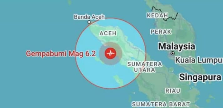 Gempa 6,2 Magnitudo Guncang Aceh Selatan, Terasa hingga Medan