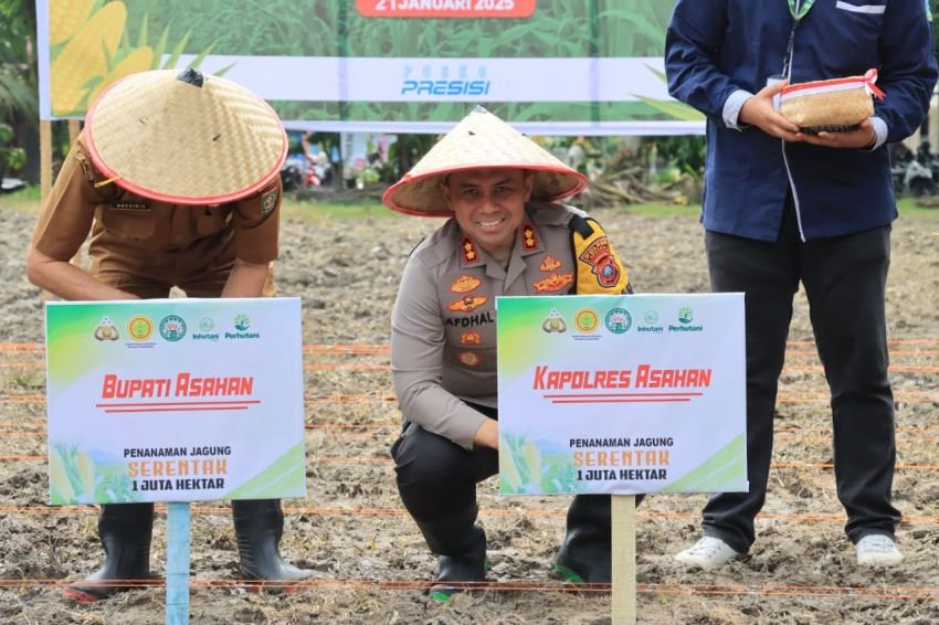 Kapolres Bersama Forkopimda dan Stakeholder Tanam Jagung Serentak 1 Juta Hektar