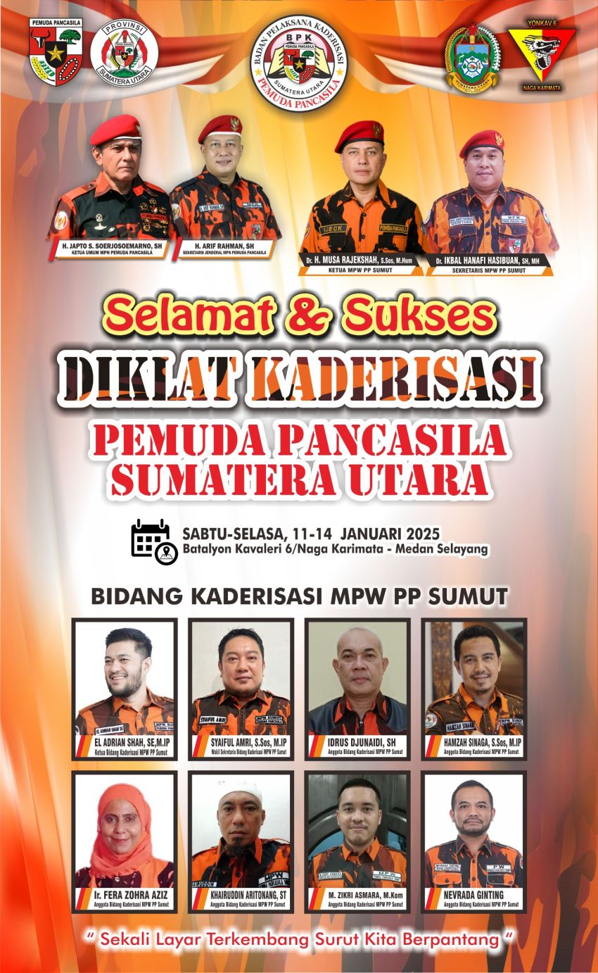 MPW Pemuda Pancasila Sumut Gelar Diklat, Ijeck: Kaderisasi Membentuk Kader Militan, Etika dan Menjaga Kehormatan Bangsa