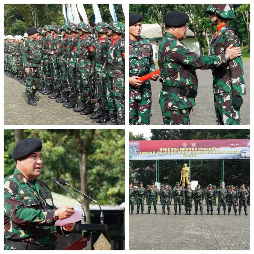 Upacara Wisuda Prajurit Siswa Dikma Pa PSPD PNB TNI Angkatan XXXV TP 2024 di Magelang