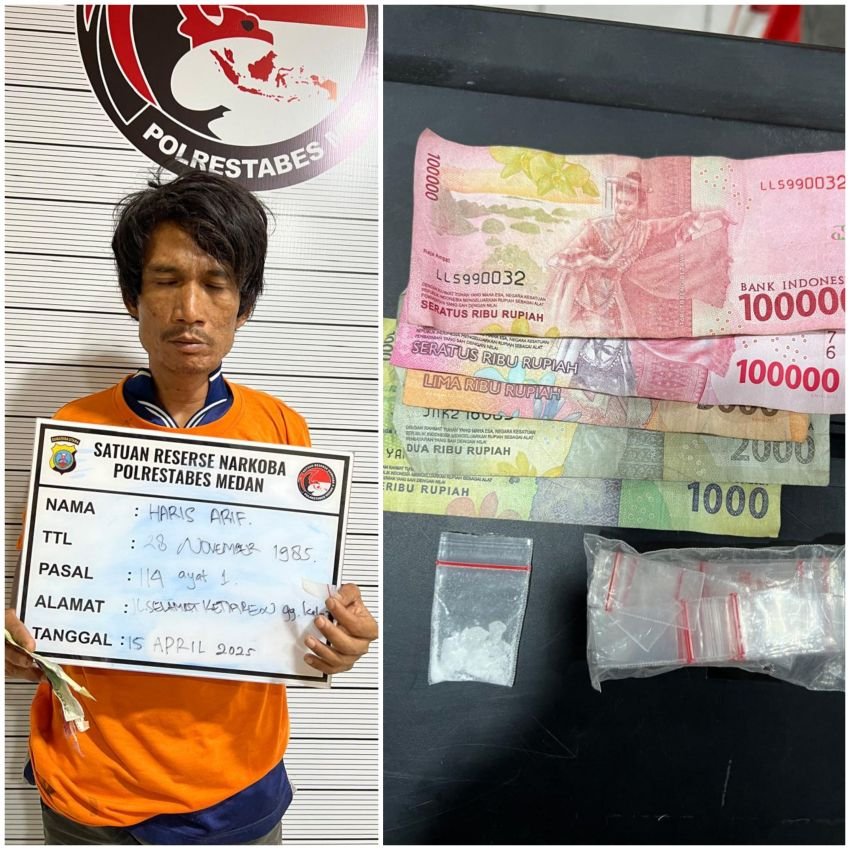 Dari Selamat Ketaren Tembung, Polrestabes Medan Tangkap Pengedar Sabu