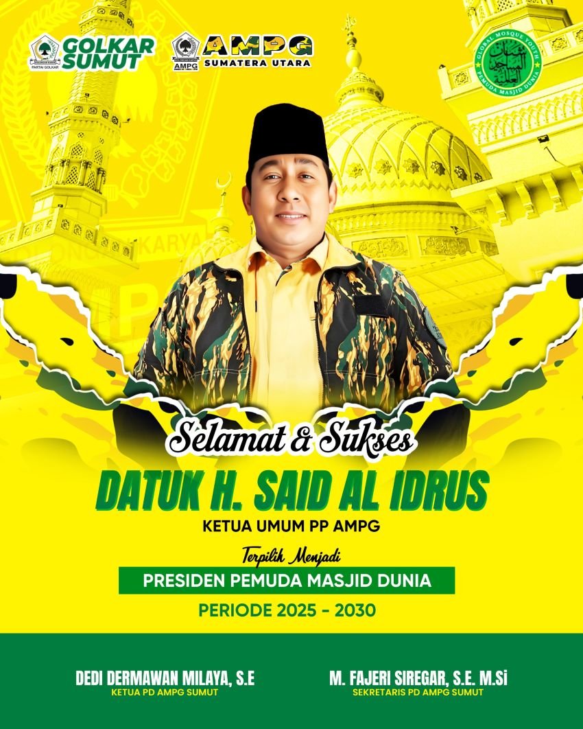 Datuk H. Said Al Idrus Resmi Jabat Presiden Pemuda Masjid Dunia 2025-2030, Dedi Dermawan : Harapan Baru Gerakan Pemuda Islam Global