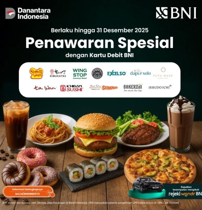 BNI Tawarkan Promo Kuliner dan Program Undian Berhadiah Mewah