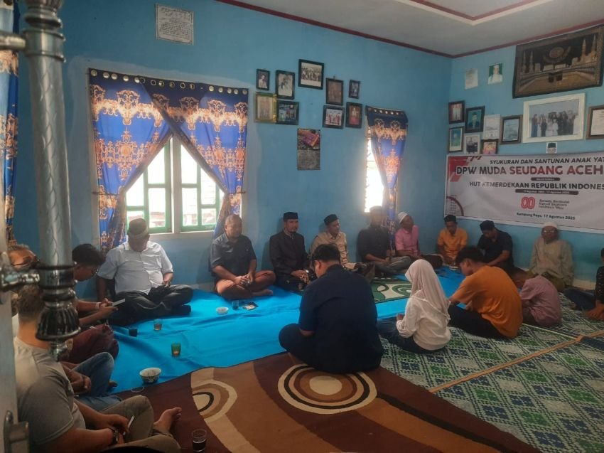 Peringati HUT RI ke-80 dan 20 Tahun Hari Damai Aceh, DPW Muda Seudang Aceh Selatan Santuni Anak Yatim