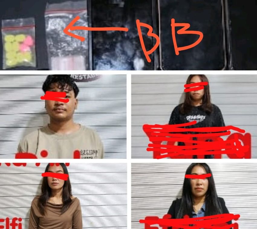 Gerebek Kos"an di Tjg Sari Tiga Wanita asal Aceh Ditangkap 10 Butir Pil Ekstasi Disita