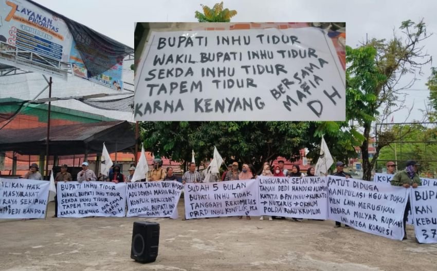 Konflik Lahan Sawit,  AMUK Bersama Petani Geruduk Kantor Bupati Inhu, Hendrizal: Saya Hadir ni Tidak Tidur