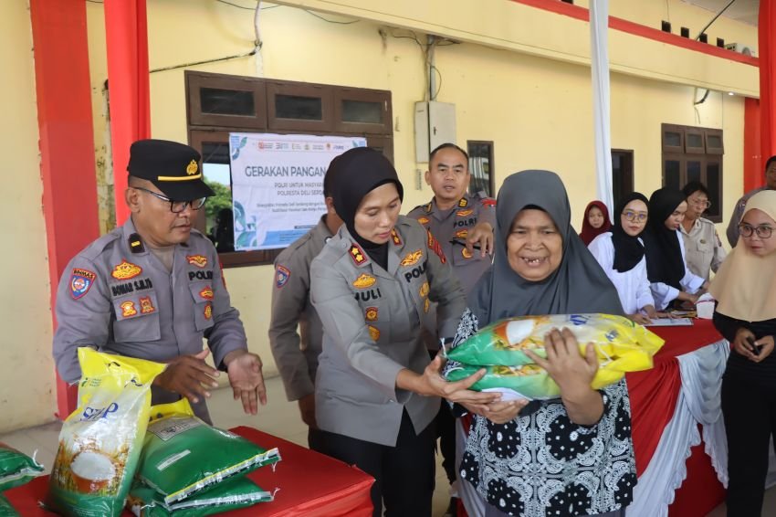 Kapolresta Deli Serdang dan Forkopimda Ikuti Launching Gerakan Pangan Murah Bersama Kapolri