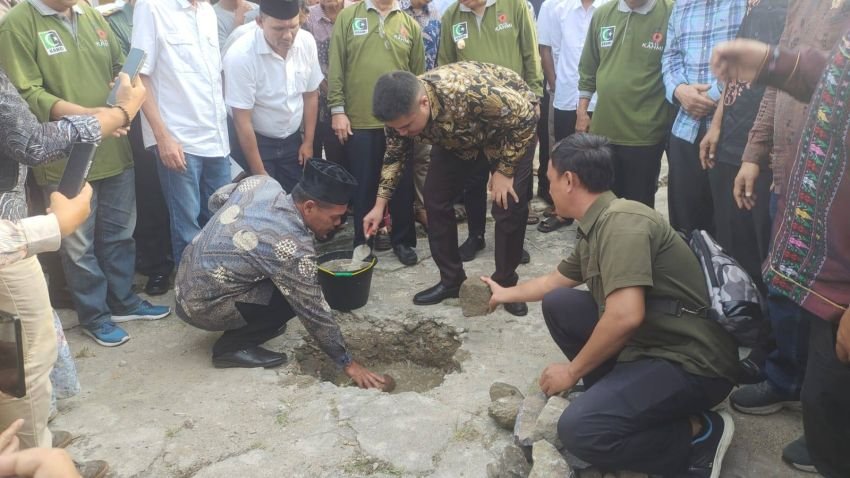 Peletakan Batu Pertama Masjid Al Musannif Lafran Pane Digelar di Sipirok