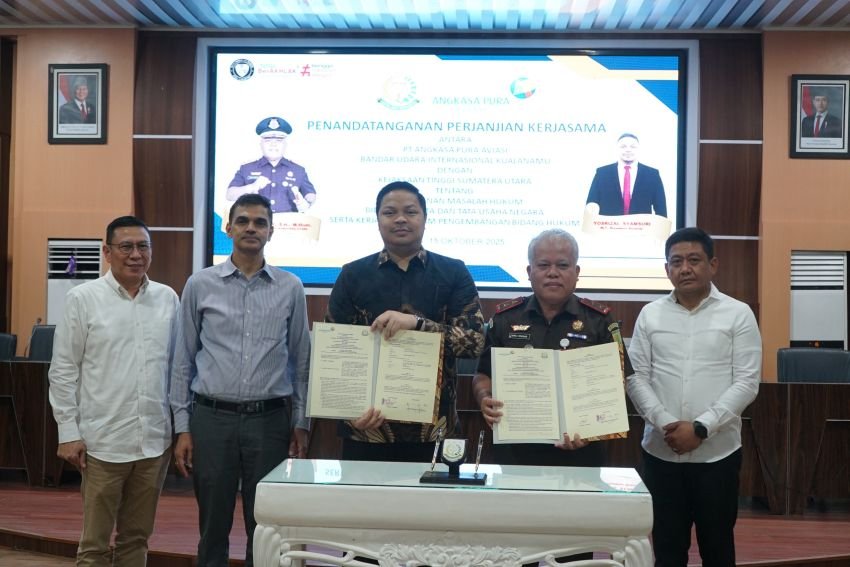 PT Angkasa Pura Aviasi dan Kejati Sumut Tandatangani Kerja Sama Bidang Hukum Perdata dan Tata Usaha Negara