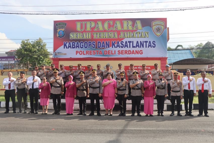 Kapolresta Deli Serdang Pimpin Sertijab Kabag Ops dan Kasat Lantas
