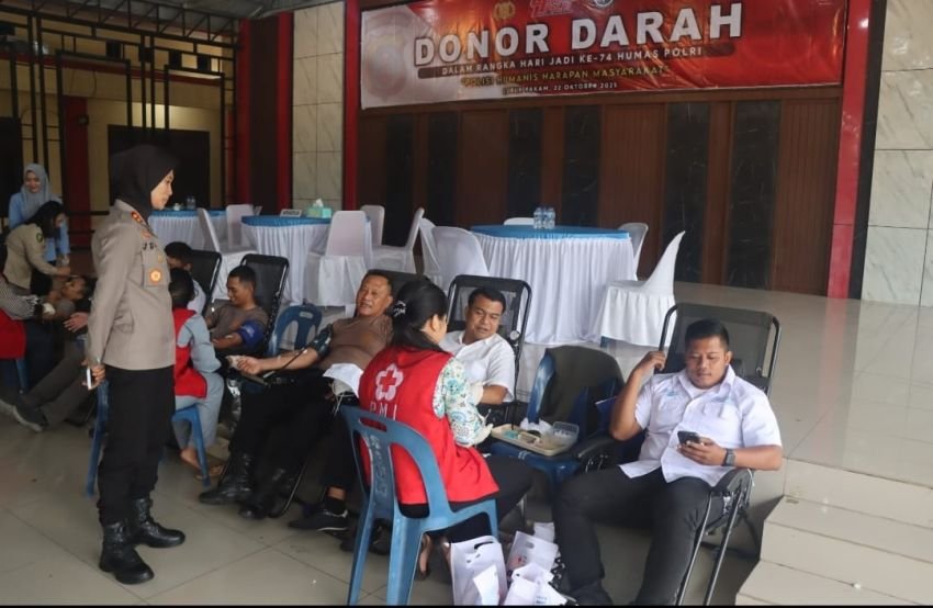 Polresta Deli Serdang Gelar Donor Darah Sambut Hari Jadi ke-74 Humas Polri